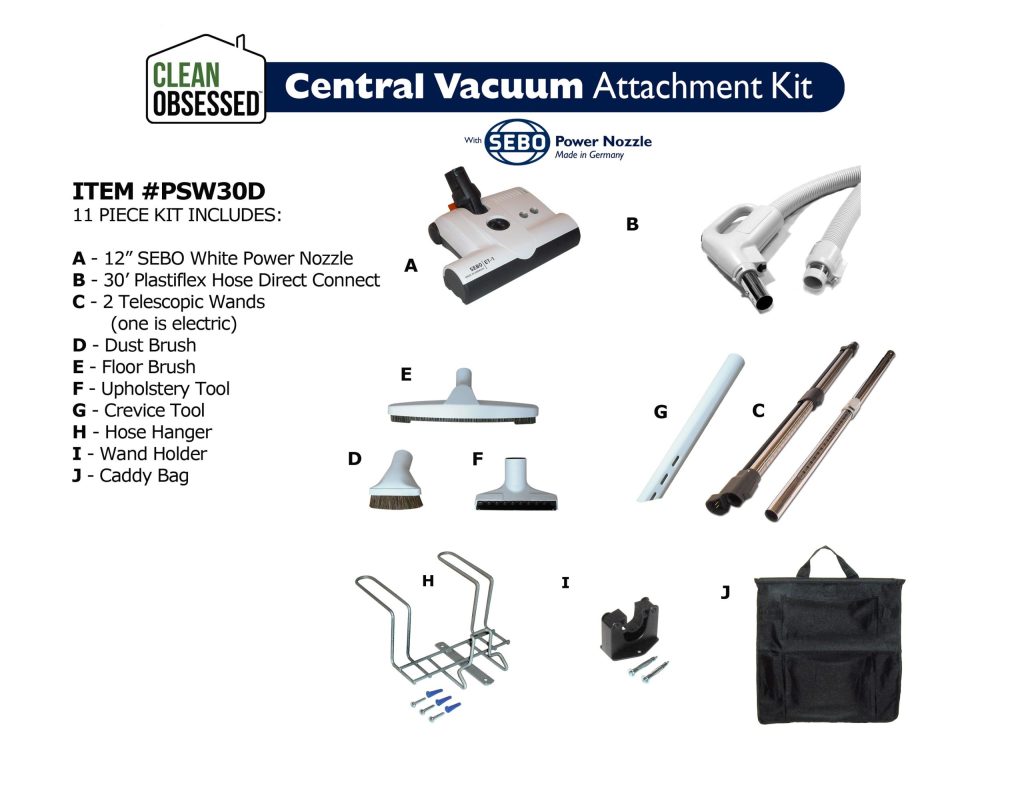 SEBO Central Vac Accessories kit W/ET-1 Complete