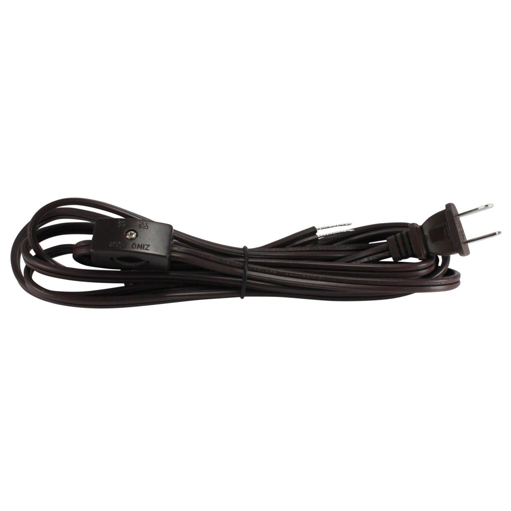 On-Off Line Switch with 9FT SPT-2 Cord Set Brown Wire with Brown Switch
